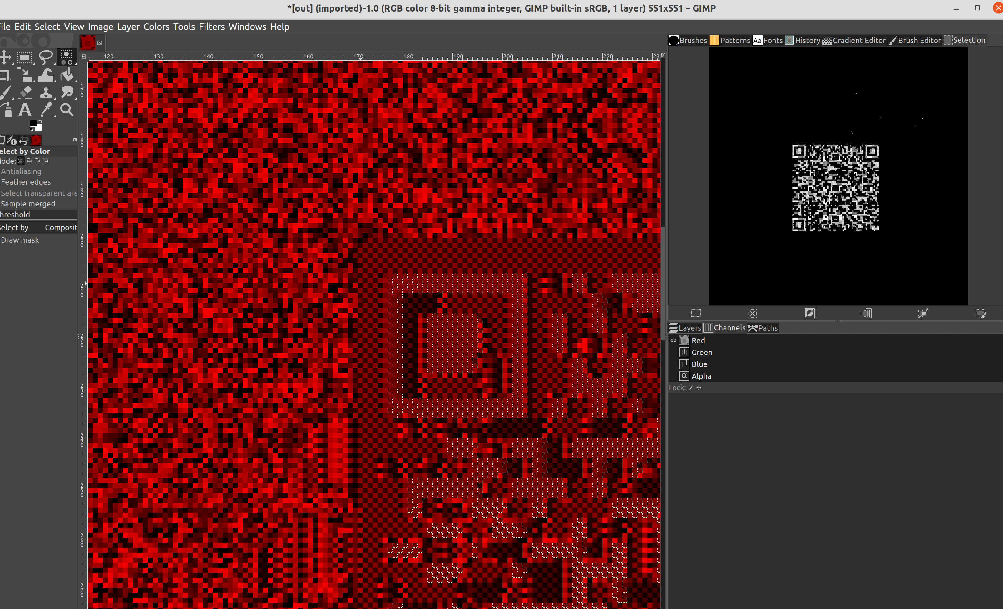 GIMP Selection Editor